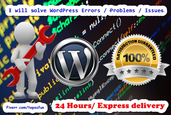 Fix Any Type Of Wordpress Problem, Issues Or Bugs